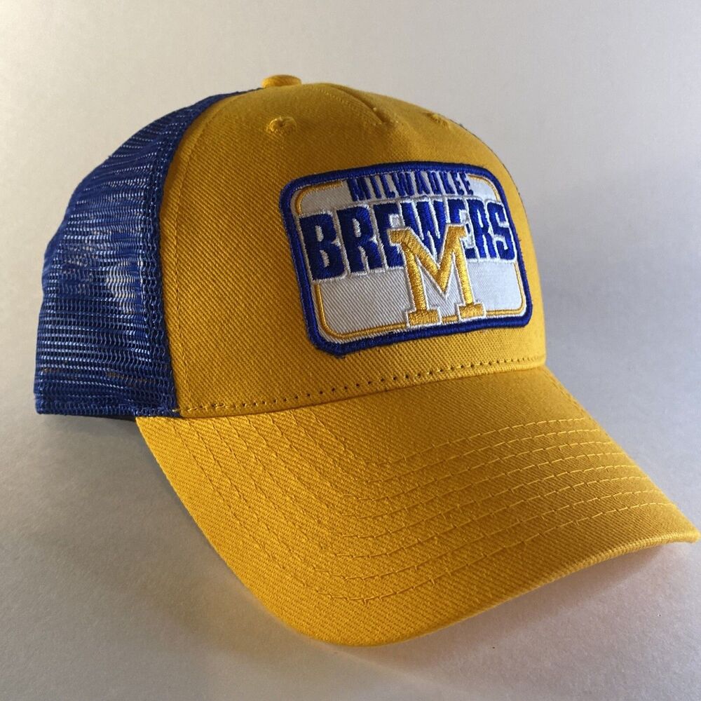 Milwaukee Brewers Patch Mesh Snapback Hat Cooperstown Collection Adjustable